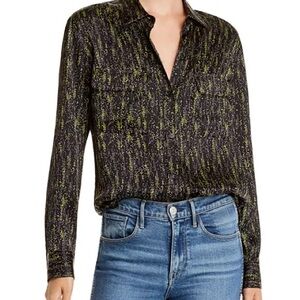 Equipment Signature Printed Silk Shirt Size Large